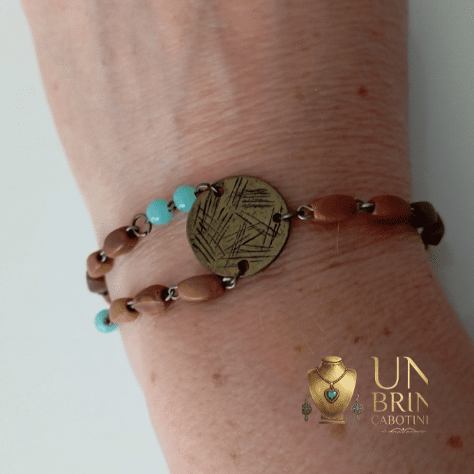Bracelet "Héritage" - Turquoise et Brun