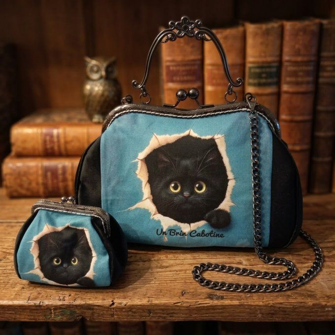 Sac à main « Curieux Minou » — Pièce unique
