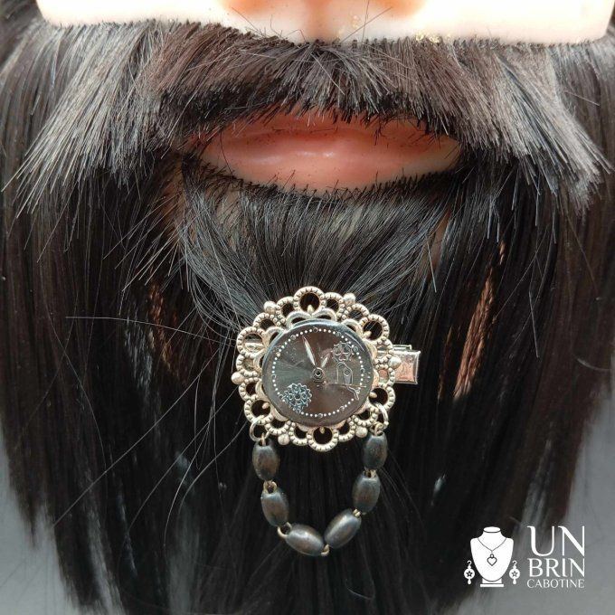 Bijoux de barbe argent et noir